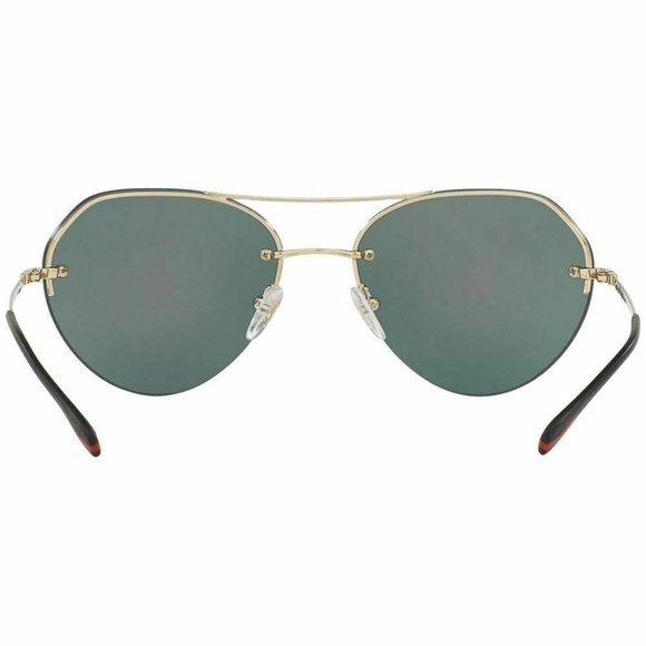 Prada Aviator Sunglasses Grey Yellow Rose Mirrored - Picture 4 of 5